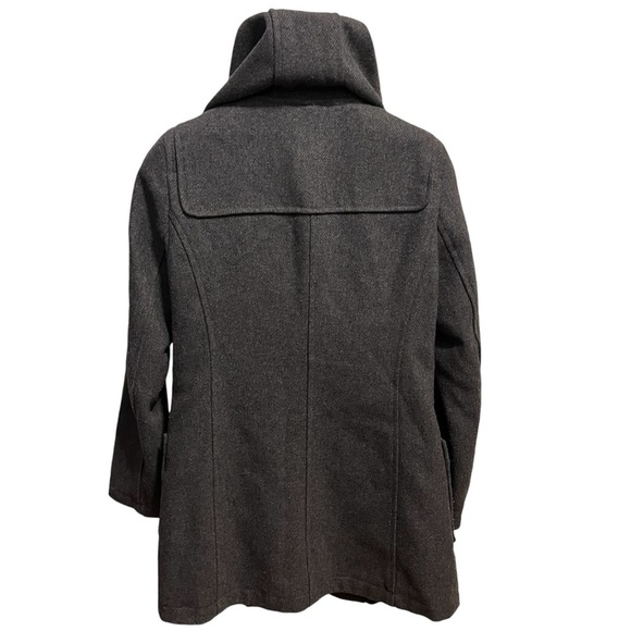 BANANA REPUBLIC ~ Grey Hooded Wool Blend Coat with Toggle Closures and Pockets - Picture 3 of 11